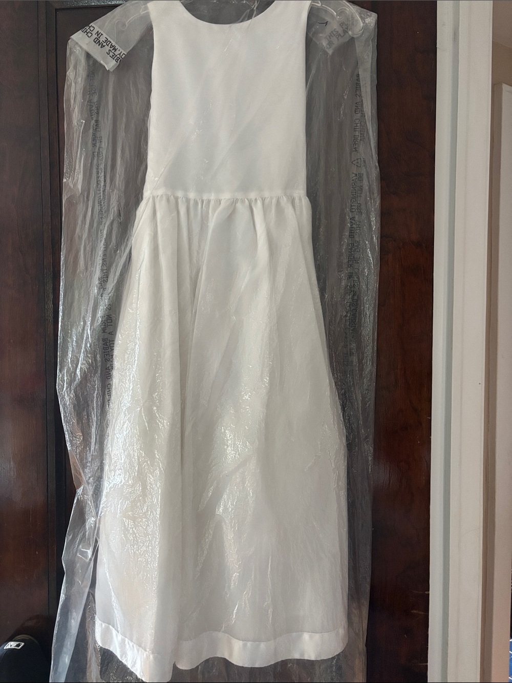 Classic White Girls' Party Dress